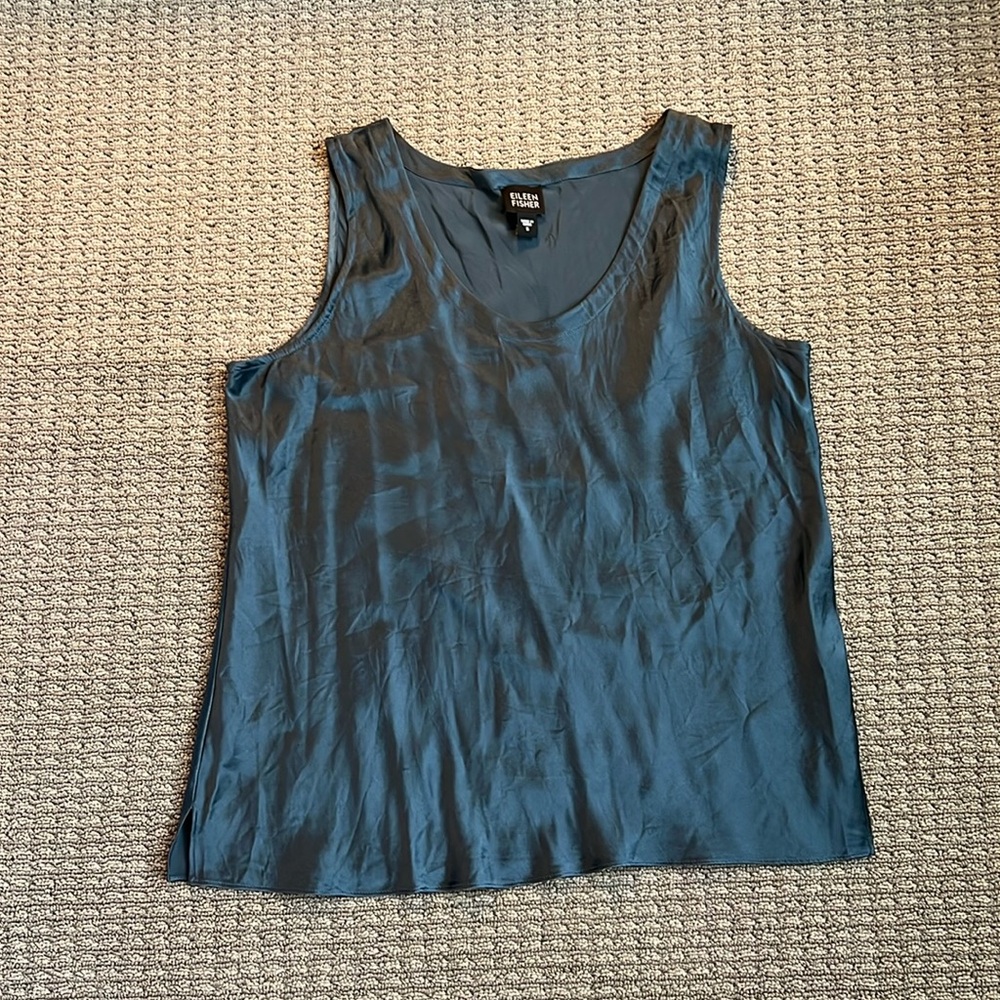 Eileen Fisher Silk Blue Tank Top